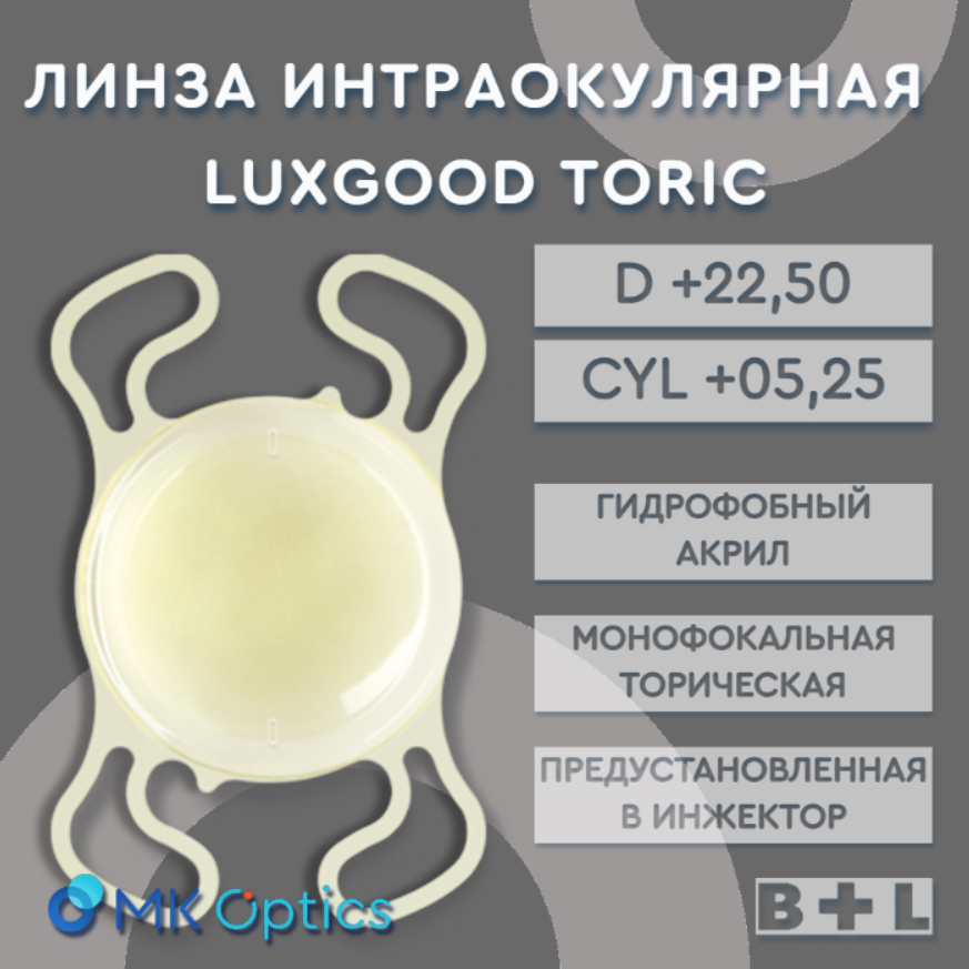 LuxGood Toric Yellow D +22,50 cyl +05,25