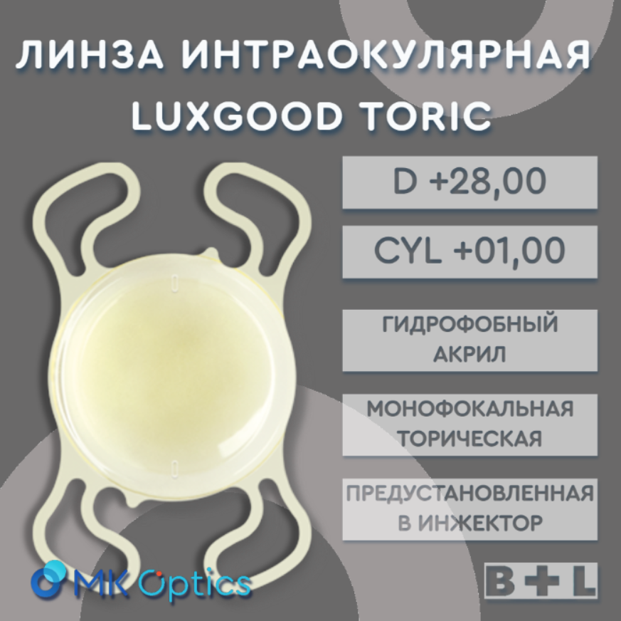 LuxGood Toric Yellow D +28,00 cyl +01,00