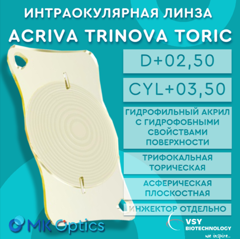 Acriva Trinova Toric D +02,50 cyl +03,50 Acriva Trinova Toric D +02,50 cyl +03,50